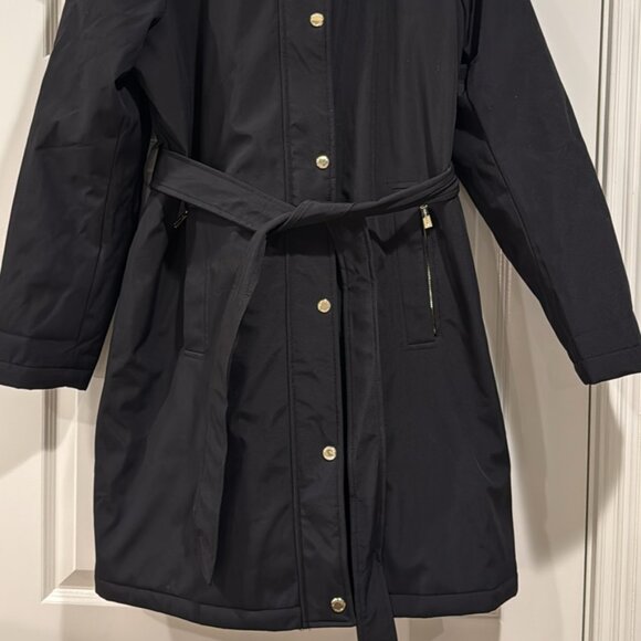 Michael Kors belted removable hood insulated length water/windproof coat size L - Picture 2 of 7
